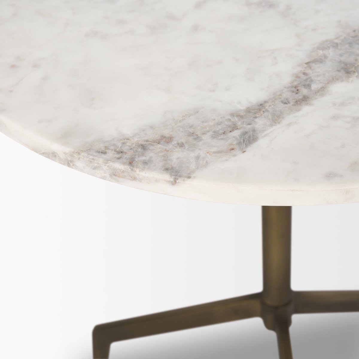 Mercana Serre White Marble Top Round End Table