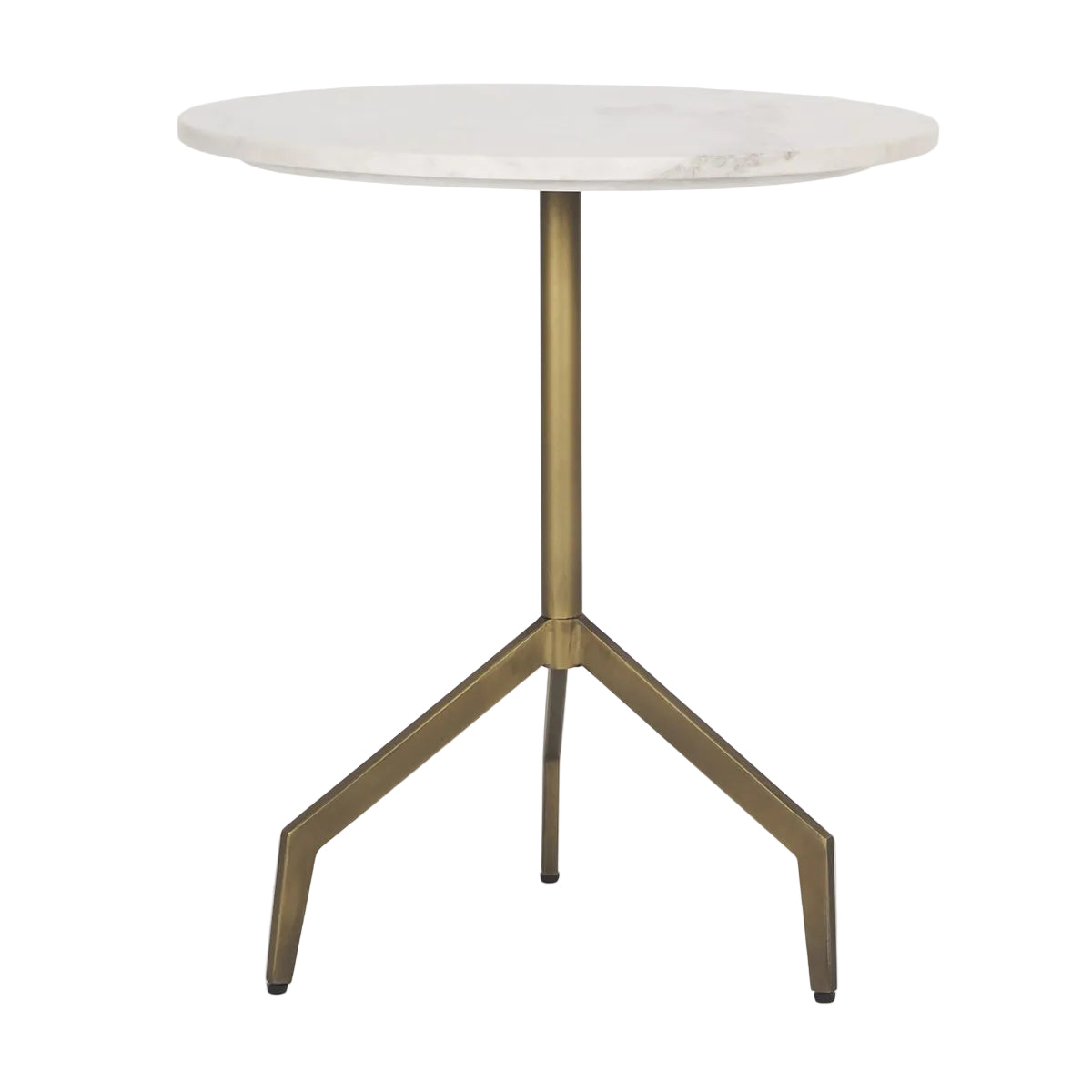 Mercana Serre White Marble Top Round End Table