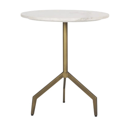 Mercana Serre White Marble Top Round End Table