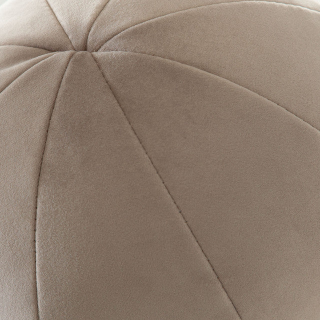 Set of (2) 10" Round Accent Pillows in Mink Tan Velvet-Throw Pillows-Diamond Sofa-Sideboards and Things 