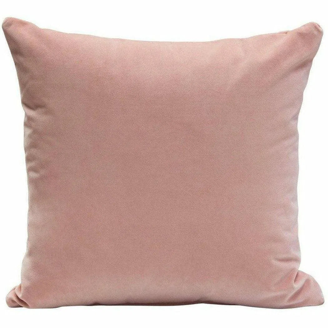 Set of 2 16" Square Accent Pillows in Blush Pink Velvet Throw Pillows Sideboards and Things  By Diamond Sofa