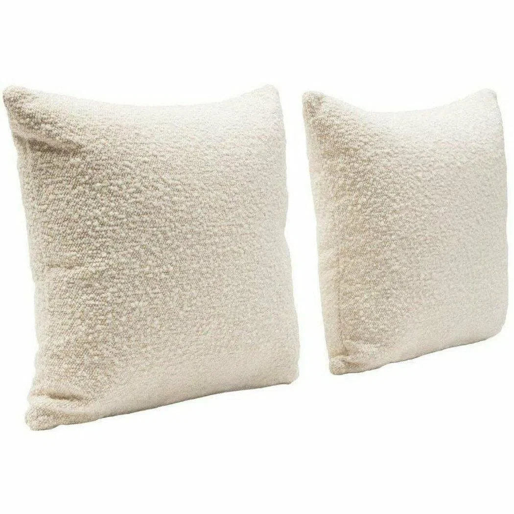 Set of 2 16" Square Accent Pillows in Bone Boucle Fabric Throw Pillows Sideboards and Things  By Diamond Sofa