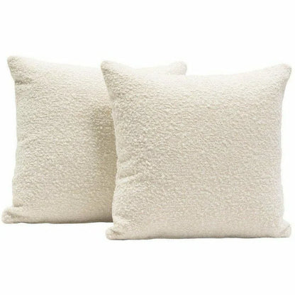 Set of 2 16" Square Accent Pillows in Bone Boucle Fabric Throw Pillows Sideboards and Things  By Diamond Sofa