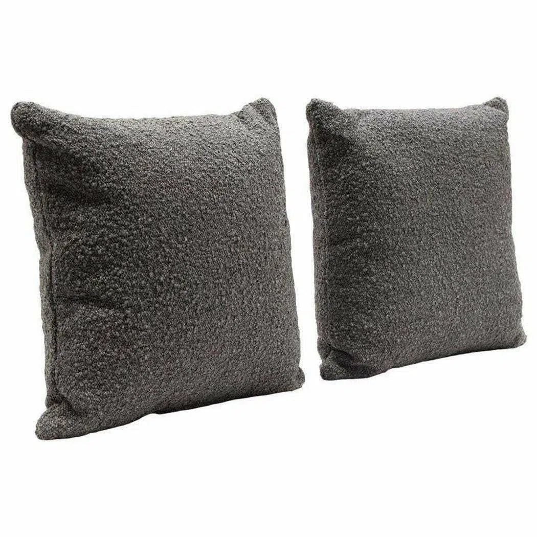 Set of 2 16" Square Accent Pillows in Charcoal Boucle Fabric Throw Pillows Sideboards and Things  By Diamond Sofa