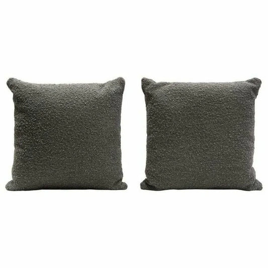 Set of 2 16" Square Accent Pillows in Charcoal Boucle Fabric Throw Pillows Sideboards and Things  By Diamond Sofa