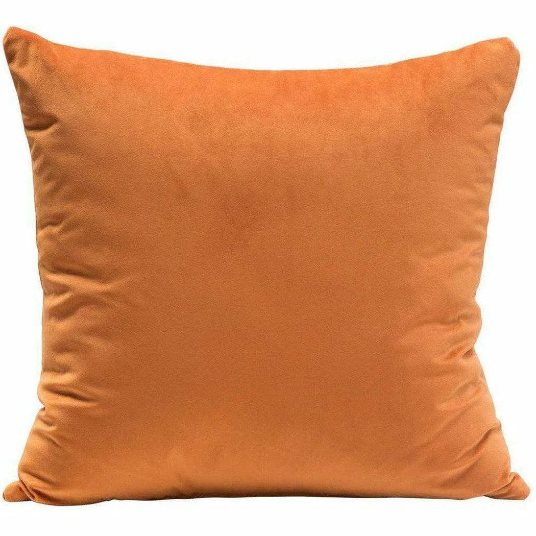 Set of 2 16" Square Accent Pillows in Rust Orange Velvet Throw Pillows Sideboards and Things  By Diamond Sofa