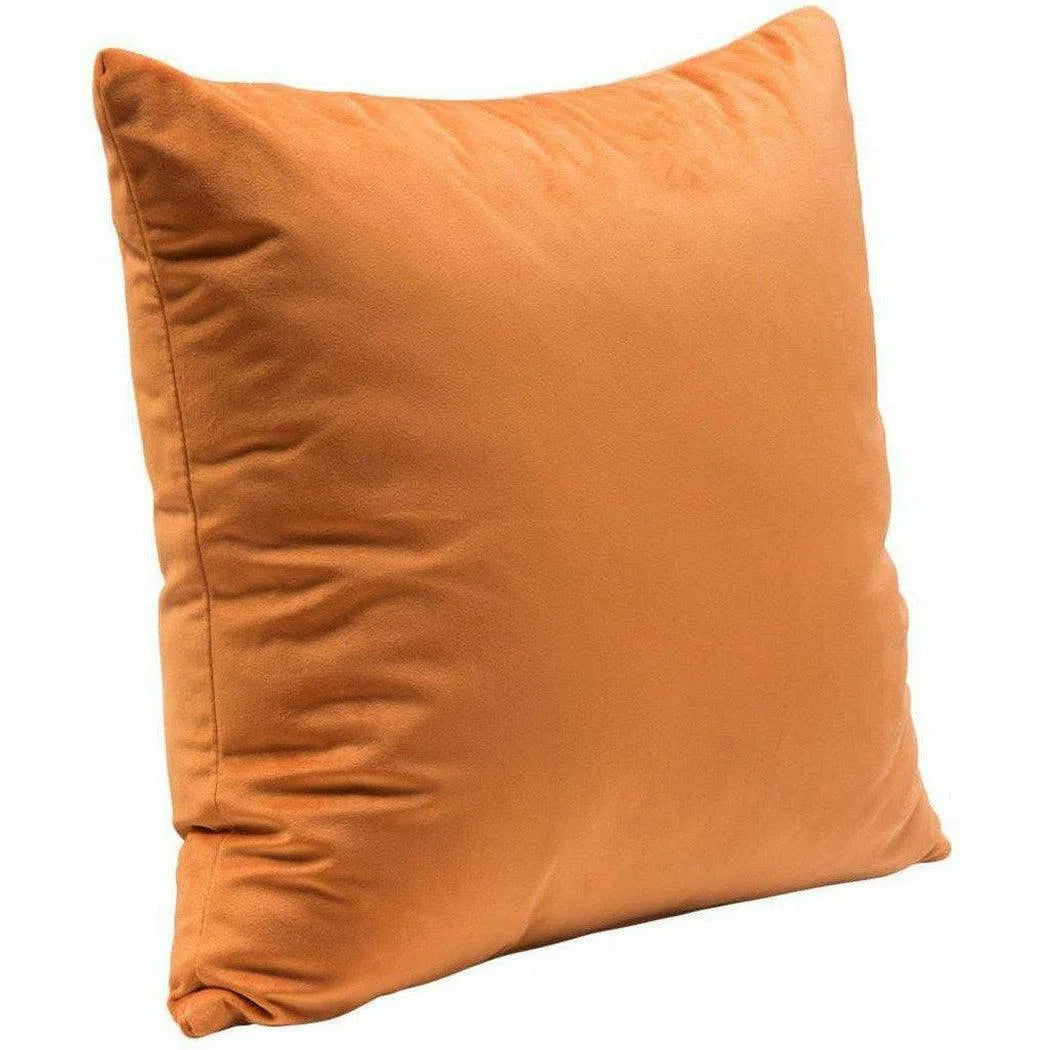 Set of 2 16" Square Accent Pillows in Rust Orange Velvet Throw Pillows Sideboards and Things  By Diamond Sofa