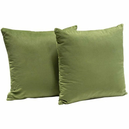 Set of 2 16" Square Accent Pillows in Sage Green Velvet Throw Pillows Sideboards and Things  By Diamond Sofa