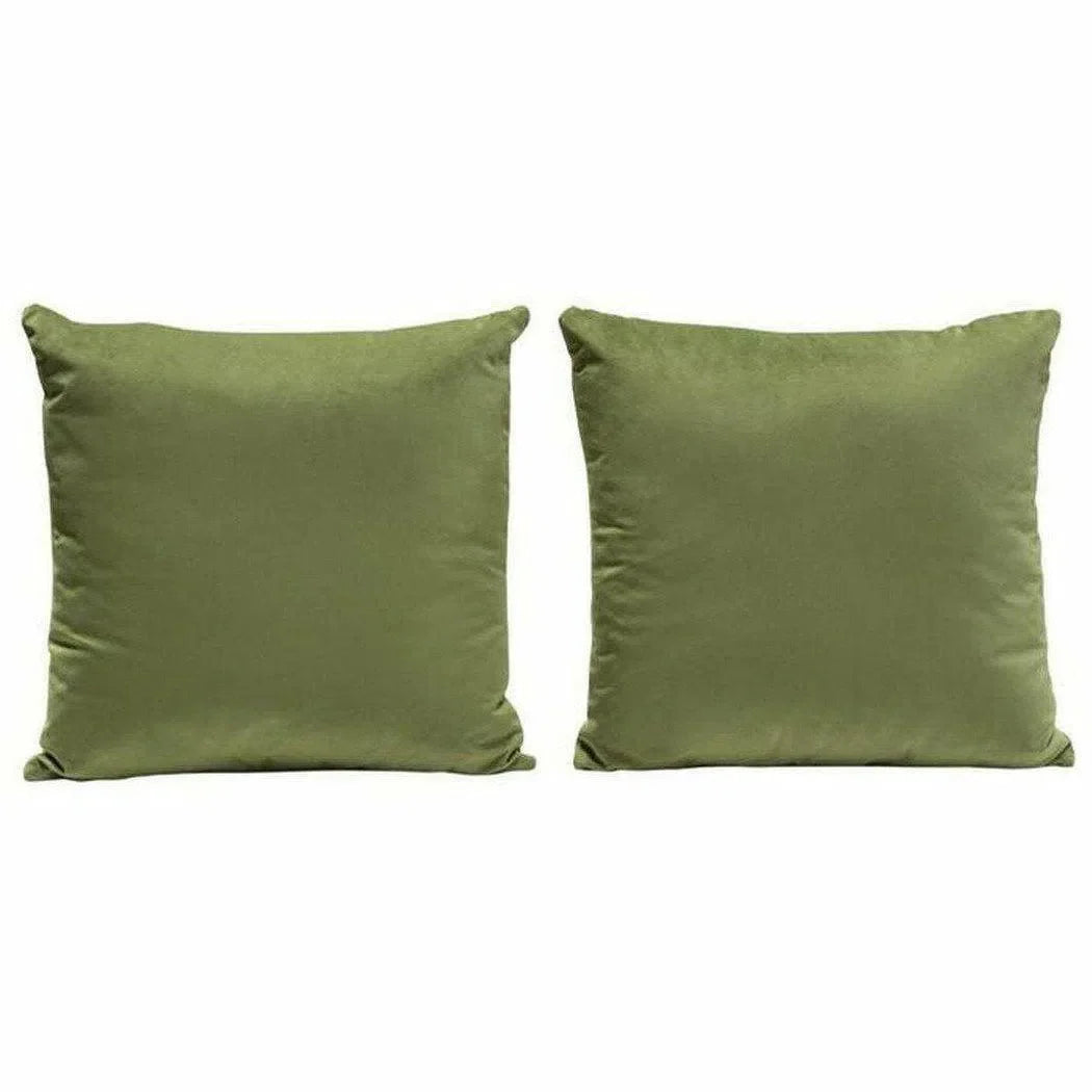 Set of 2 16" Square Accent Pillows in Sage Green Velvet Throw Pillows Sideboards and Things  By Diamond Sofa