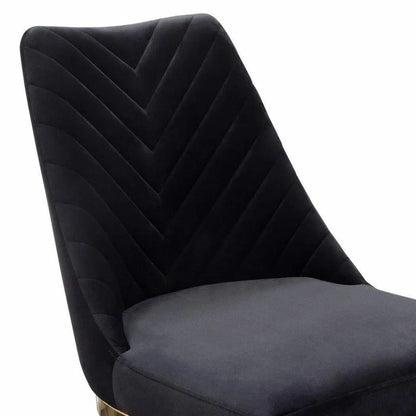 Set of 2 Dining Chairs in Black Velvet with Gold Metal Base Dining Chairs Sideboards and Things  By Diamond Sofa