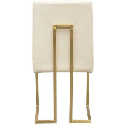 Set of 2 Dining Chairs in Cream Fabric Gold Metal Frame Dining Chairs Sideboards and Things  By Diamond Sofa