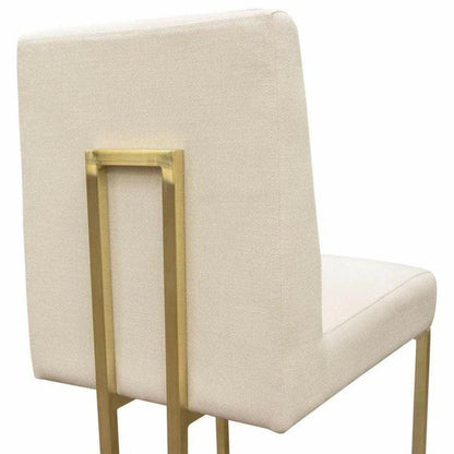 Set of 2 Dining Chairs in Cream Fabric Gold Metal Frame Dining Chairs Sideboards and Things  By Diamond Sofa