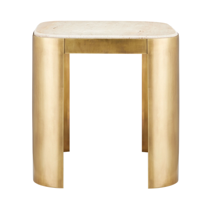 Sev Travertine Accent Table-Side Tables-Currey & Co-Sideboards and Things