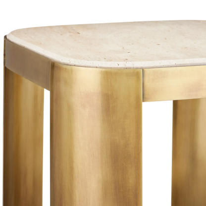 Sev Travertine Accent Table-Side Tables-Currey & Co-Sideboards and Things