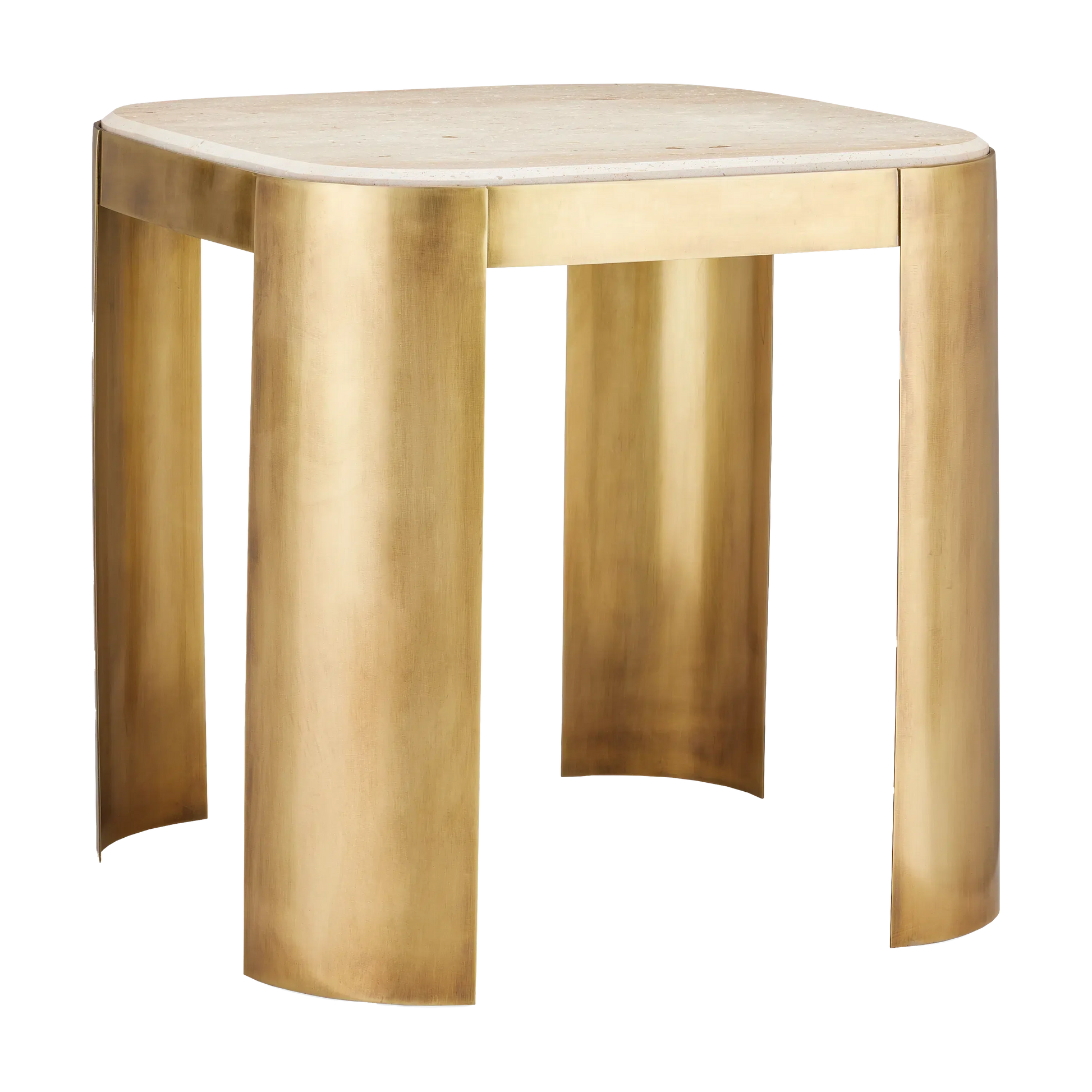 Sev Travertine Accent Table-Side Tables-Currey & Co-Sideboards and Things