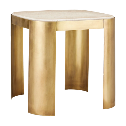 Sev Travertine Accent Table-Side Tables-Currey & Co-Sideboards and Things