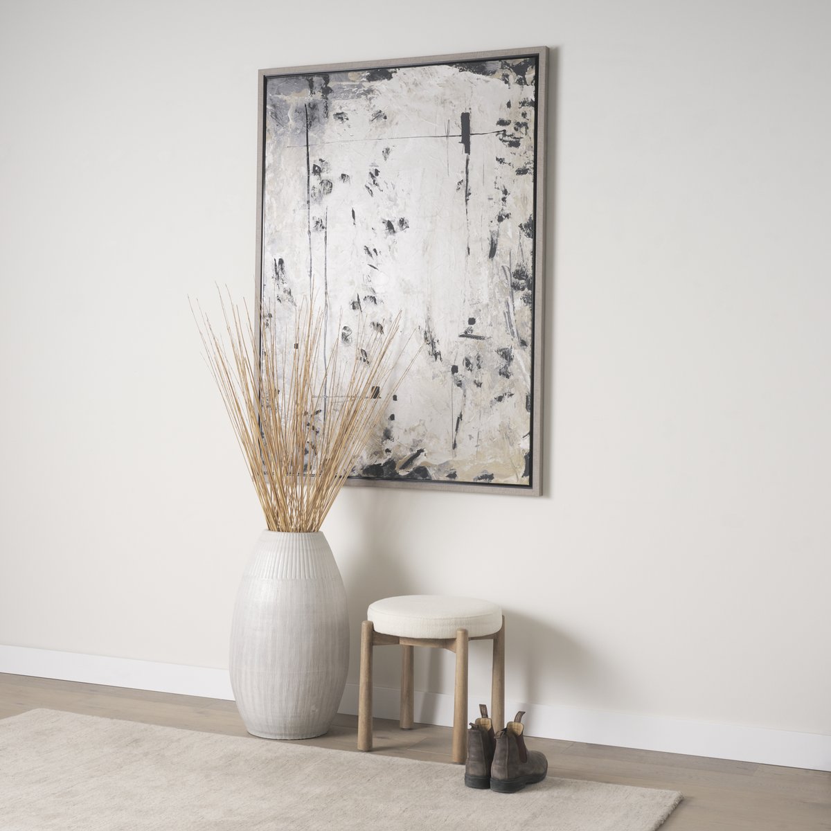 Mercana Shaiden Cream Fabric Stool