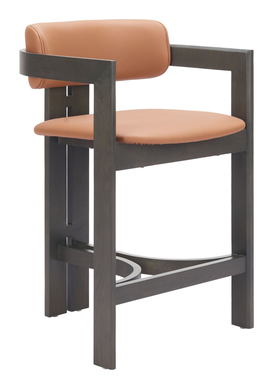 Zuo Modern Shaili Brown Faux Leather Counter Stool