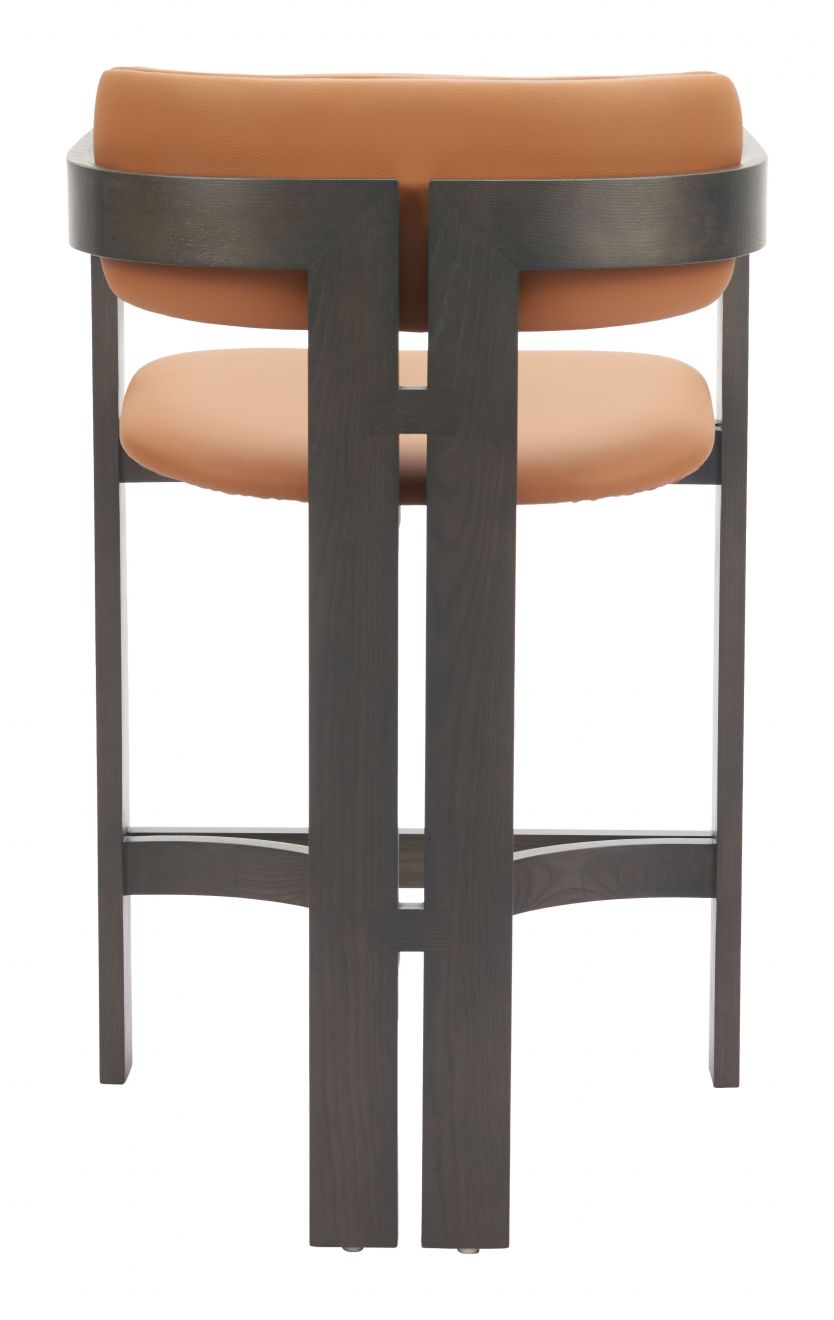 Zuo Modern Shaili Brown Faux Leather Counter Stool