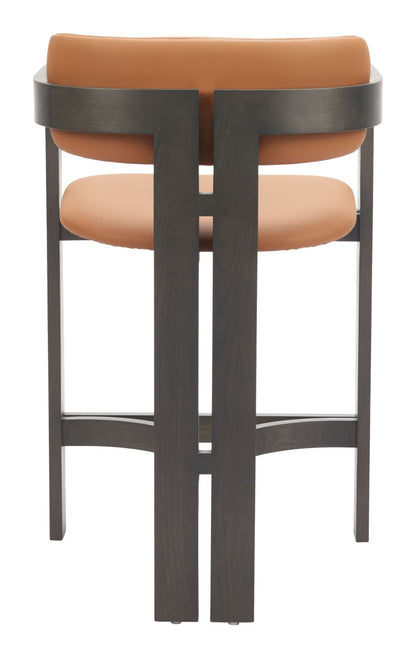 Zuo Modern Shaili Brown Faux Leather Counter Stool
