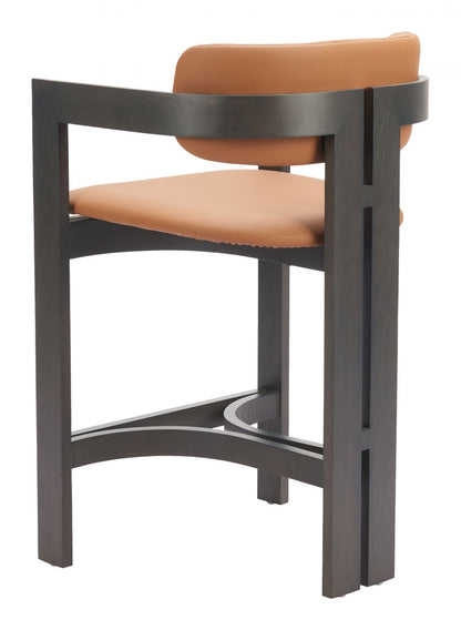 Zuo Modern Shaili Brown Faux Leather Counter Stool