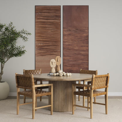 Mercana Shane Brown Leather Dining Armchair 2PC