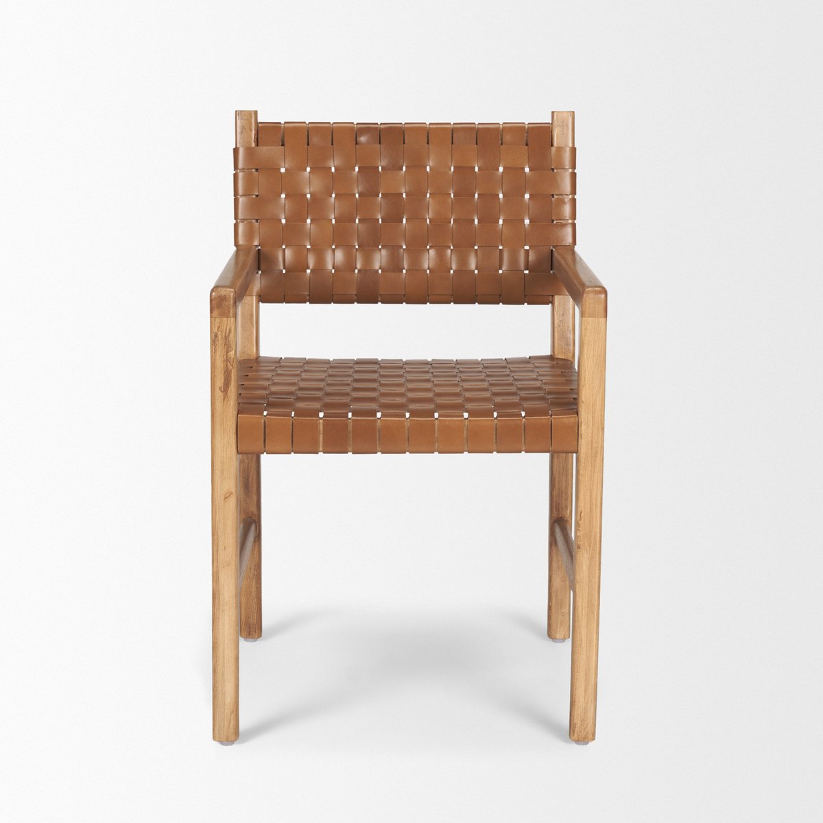 Mercana Shane Brown Leather Dining Armchair 2PC