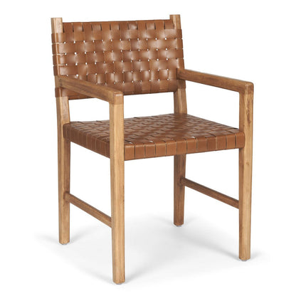 Mercana Shane Brown Leather Dining Armchair 2PC