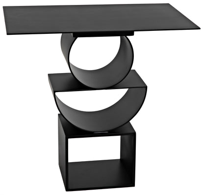 Shape Side Table, Black Steel-Side Tables-Noir-Sideboards and Things