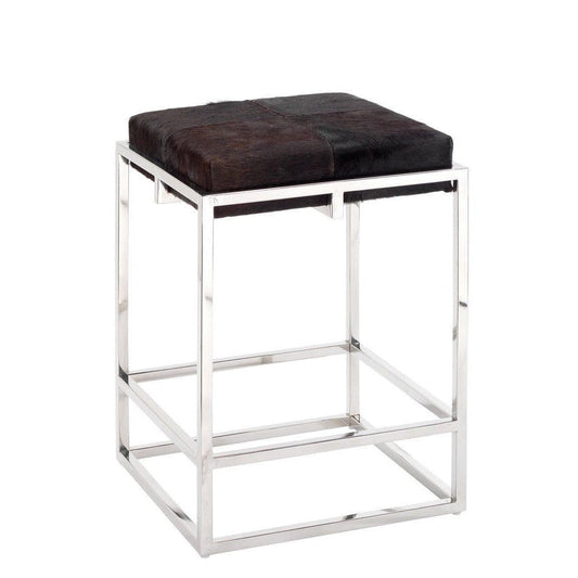 Shelby Brown Cowhide Art Deco Counter Stool Without Back Counter Stools Sideboards and Things By Jamie Young