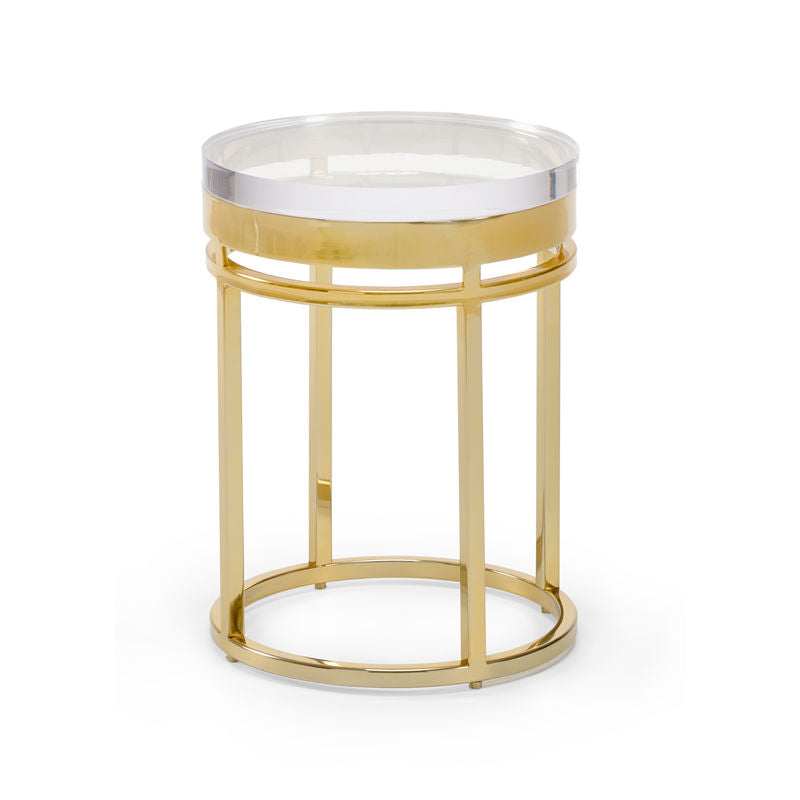 Get Shelby End Table Sharp Acrylic Top Brass Base – Sideboards and Things