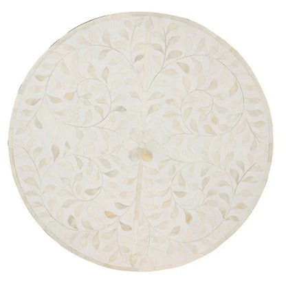Furniture Classics Shell Marvelous White Round End Table