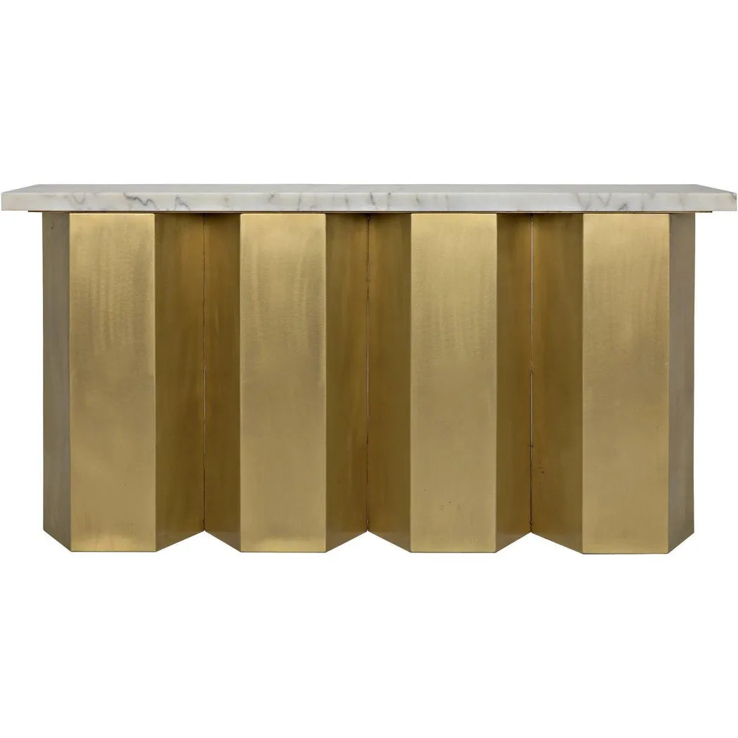 Noir Shilo Steel & Marble Rectangle Console Table