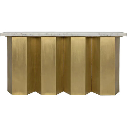 Noir Shilo Steel & Marble Rectangle Console Table