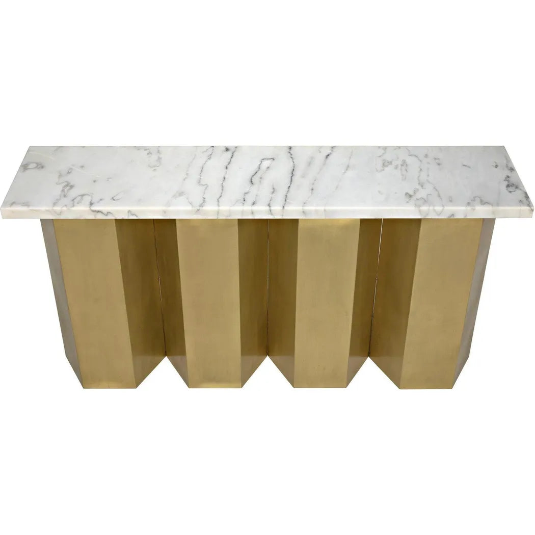 Noir Shilo Steel & Marble Rectangle Console Table