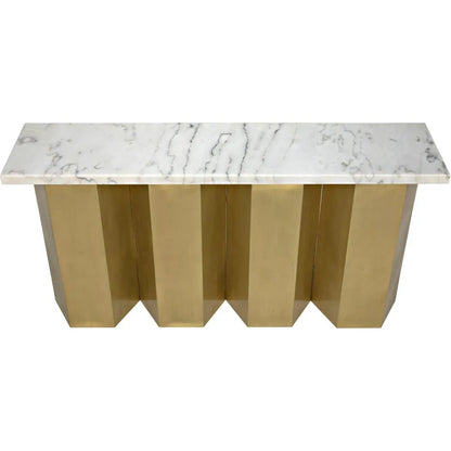 Noir Shilo Steel & Marble Rectangle Console Table