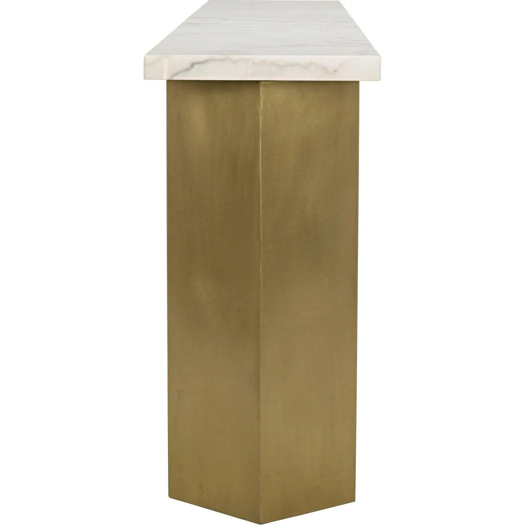 Noir Shilo Steel & Marble Rectangle Console Table