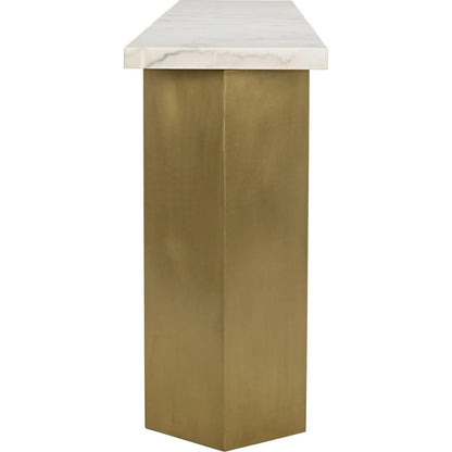 Noir Shilo Steel & Marble Rectangle Console Table