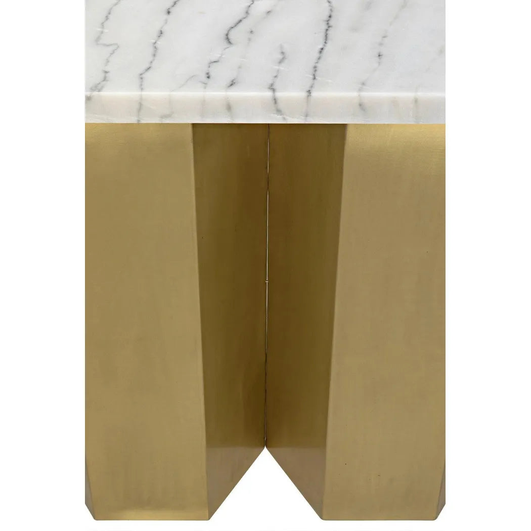 Noir Shilo Steel & Marble Rectangle Console Table