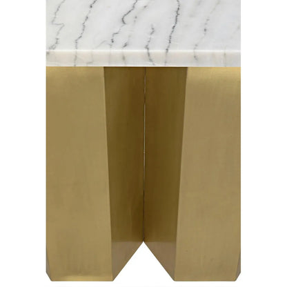 Noir Shilo Steel & Marble Rectangle Console Table