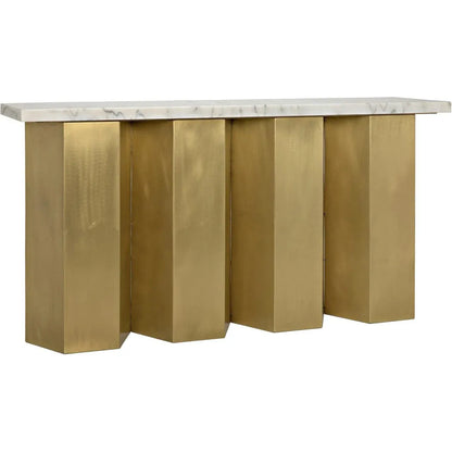 Noir Shilo Steel & Marble Rectangle Console Table
