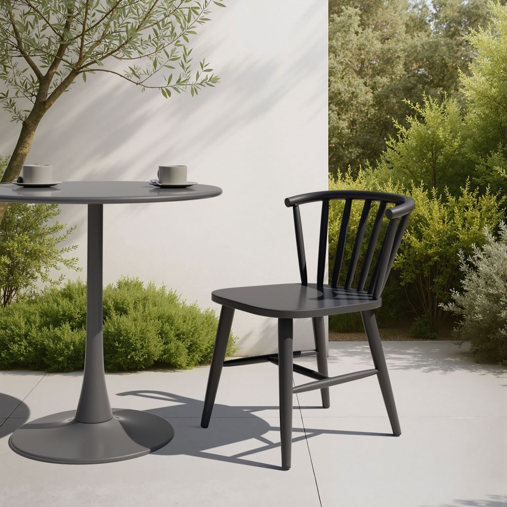 Zuo Modern Shio Aluminum Outdoor Dining Chair Black