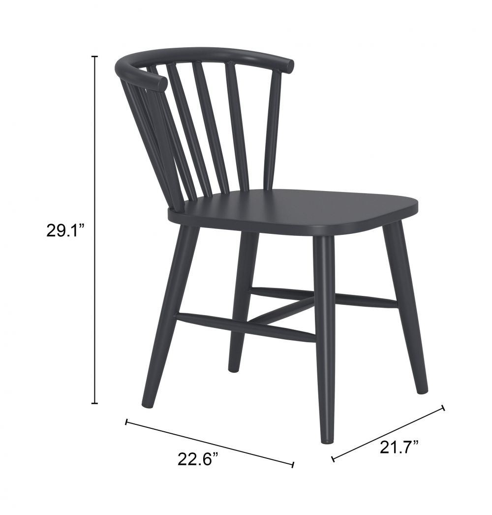 Zuo Modern Shio Aluminum Outdoor Dining Chair Black