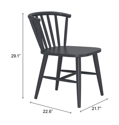 Zuo Modern Shio Aluminum Outdoor Dining Chair Black