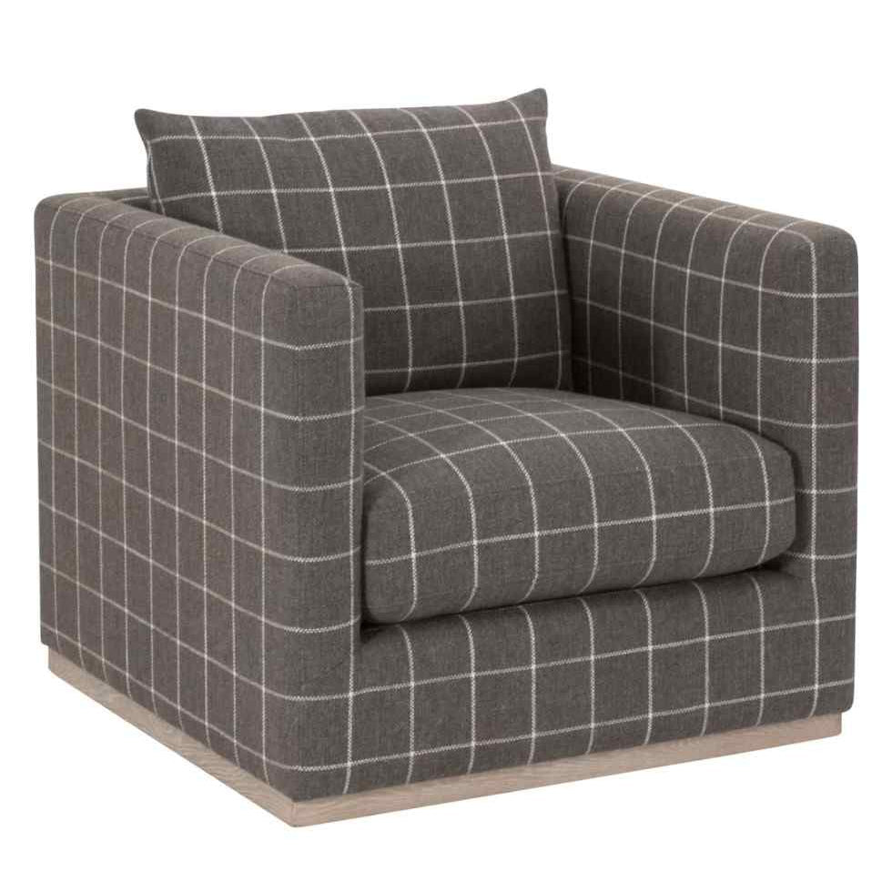 Siena Plinth Base Fabric Swivel Club Chair
