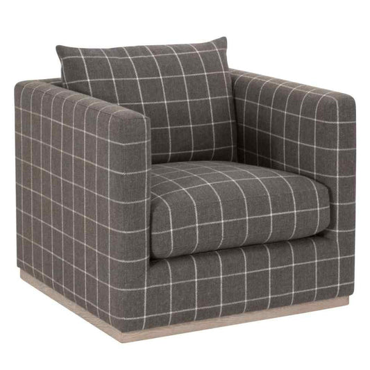 Siena Plinth Base Fabric Swivel Club Chair
