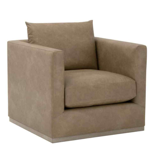 Siena Plinth Base Leather Swivel Club Chair