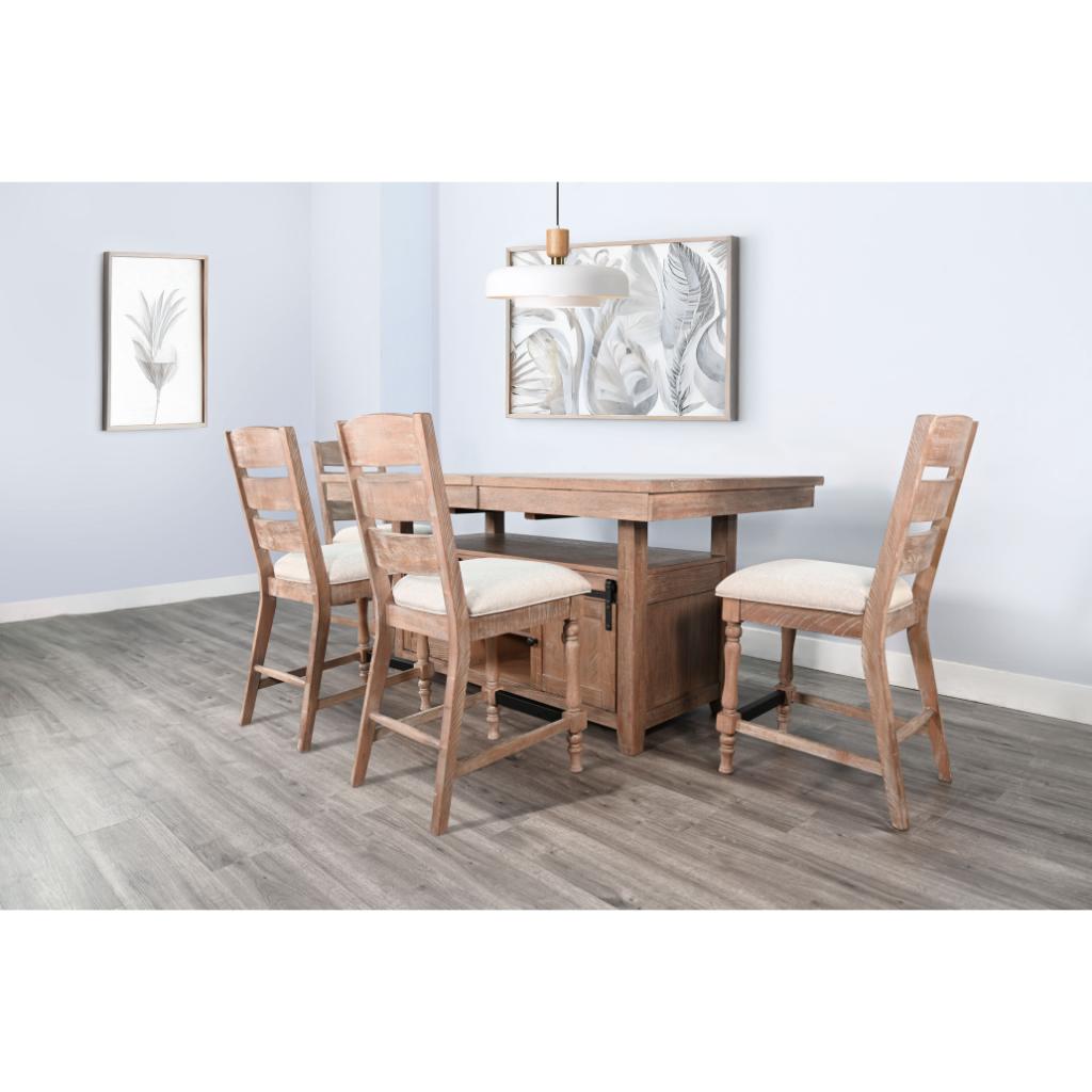 Sunny D Sierra Extendable Dining Table with Barn Door Storage