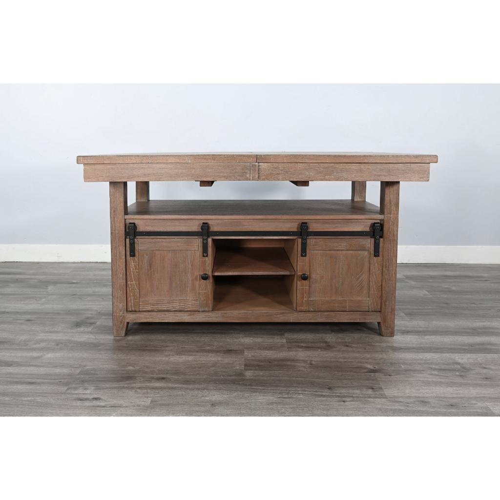 Sunny D Sierra Extendable Dining Table with Barn Door Storage