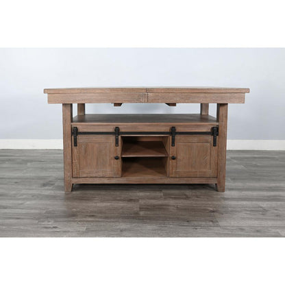 Sunny D Sierra Extendable Dining Table with Barn Door Storage